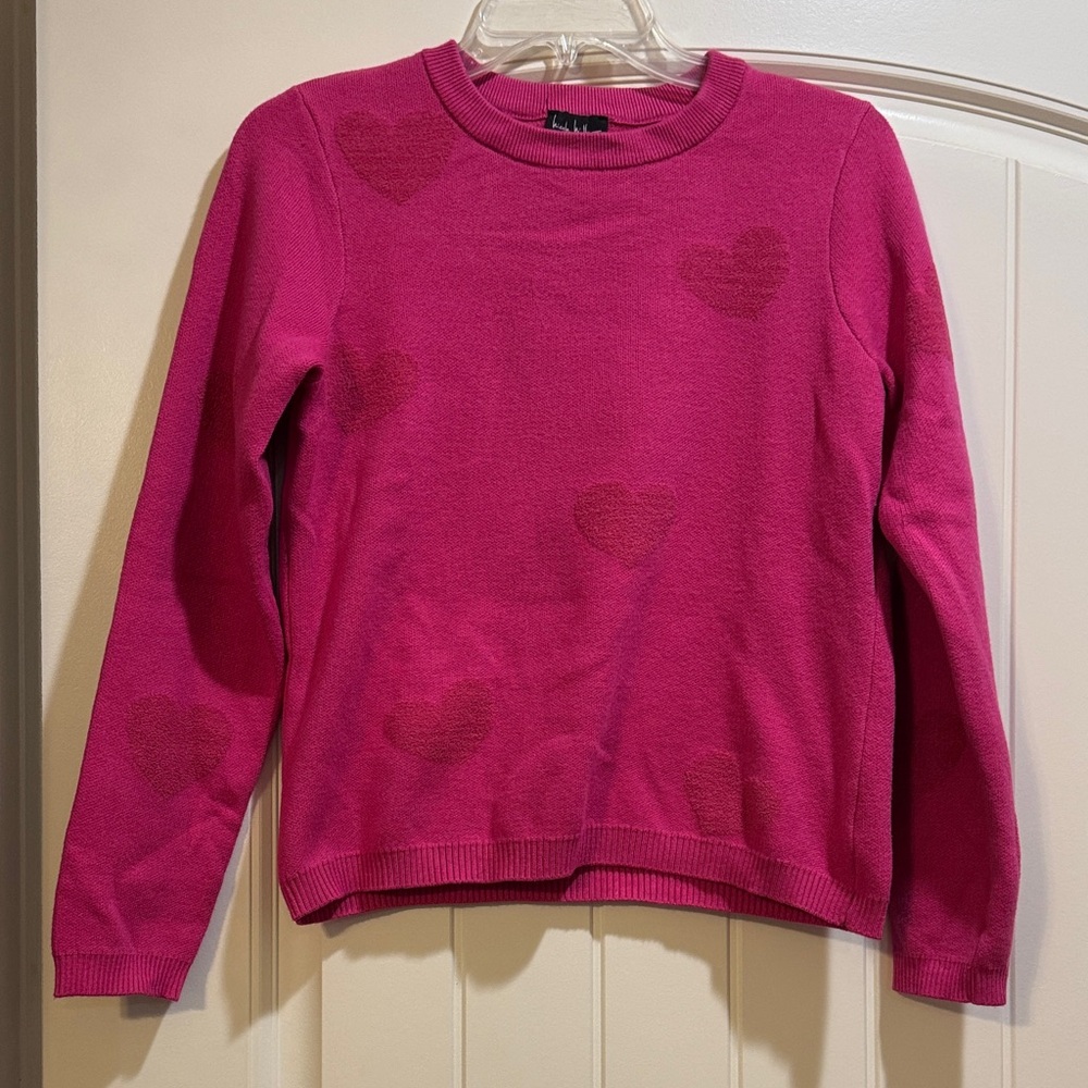 Fuchsia Heart Crewneck Sweater